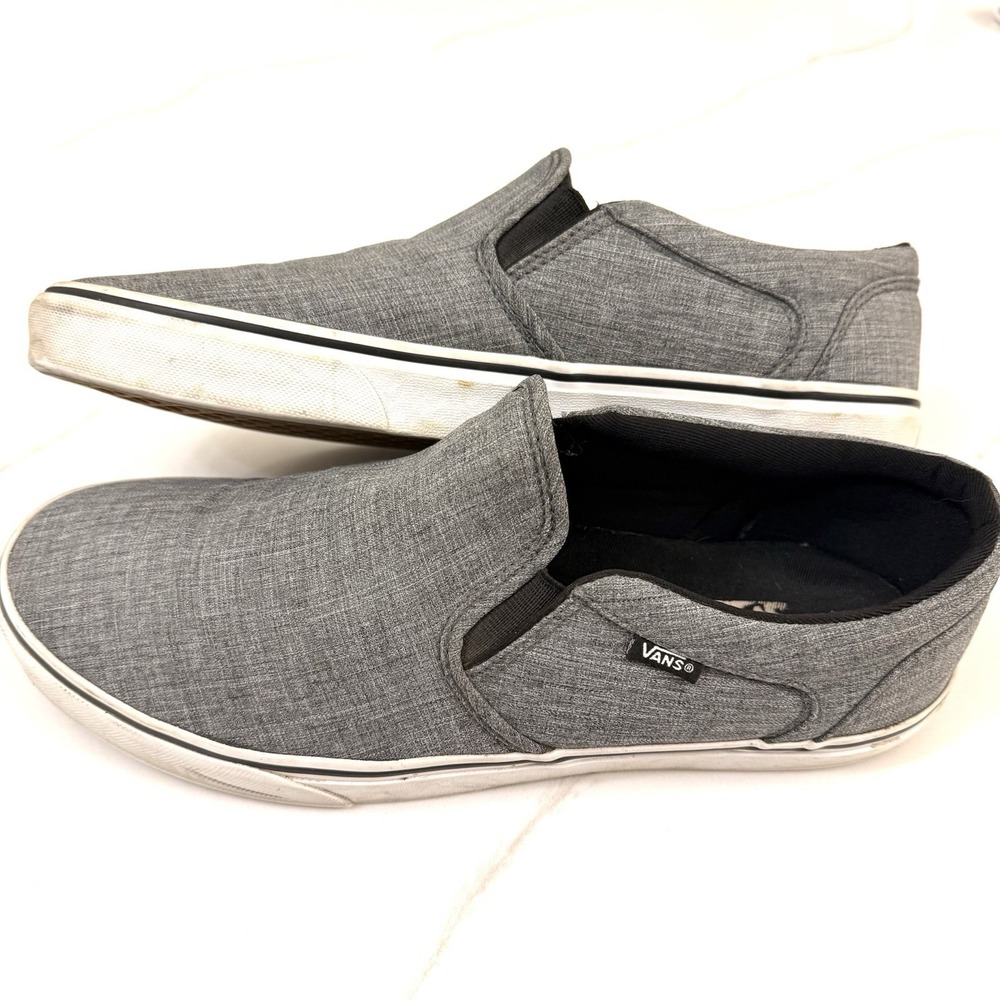 Vans Asher Deluxe Skate Shoes Mens 11.5 Gray Slip-On Comfort Textile - Picture 2 of 8